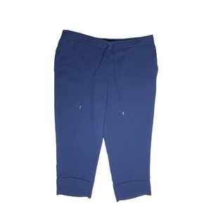 Draper James Size XL Navy Blue Pull-On Pants Crepe Tapered Leg